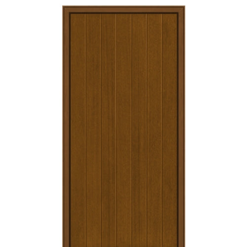 Full Plank Mahogany Grain Fiberglass Door