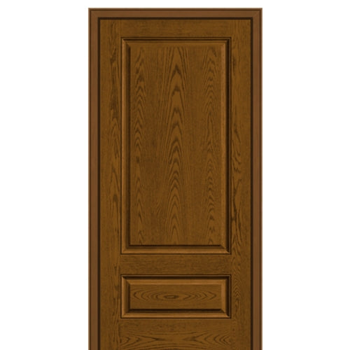 Fiberglass 3/4 Top Oak Grain Entry Door