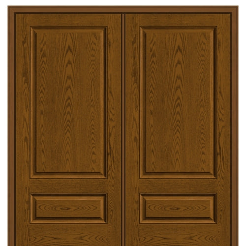 3/4 Top Oak Grain Fiberglass Double Door