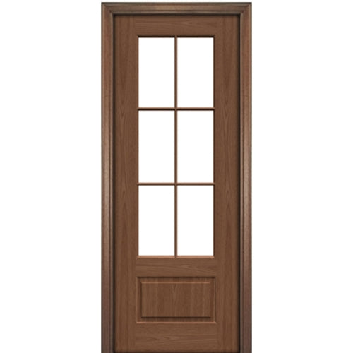 Port Collection Biscayne Mahogany 6 Lite Prehung HVHZ Impact Rated Door