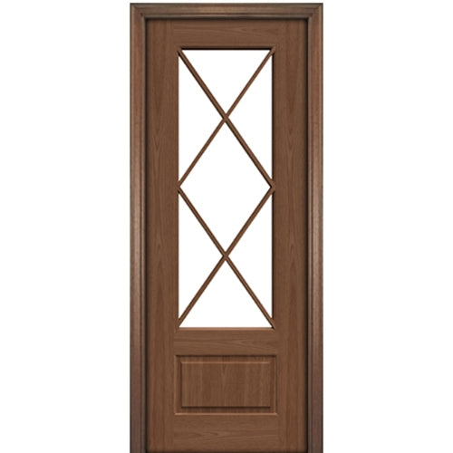 Port Collection Biscayne Mahogany 7 Lite Diamond Prehung HVHZ Impact Rated Door