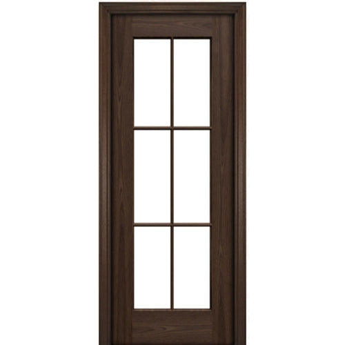 Port Collection Naples Mahogany 6 Lite Prehung HVHZ Impact Rated Door