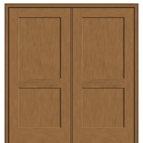 2 Panel Fiberglass Fir Grain Shaker Style Double Door