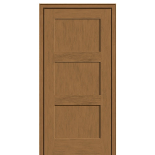 3 Panel Fiberglass Fir Grain Shaker Entry Door