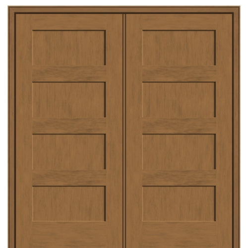 4 Panel Fiberglass Fir Grain Shaker Style Double Door