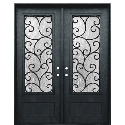 Augustine 3/4 Lite 8-0 2D | Iron Scroll Design 3/4 Double Door