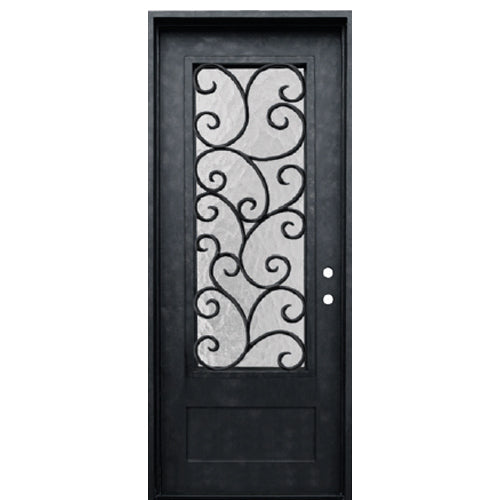 Augustine 3/4 Lite 8-0 1D | Iron Scroll Design 3/4 Iron Door