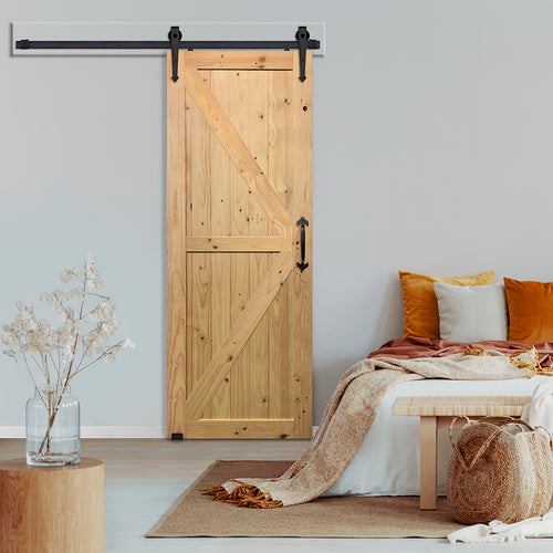 Double Z Two Panel Barn Door-2 | Knotty Alder Double Z Two Panel Double Barn Door