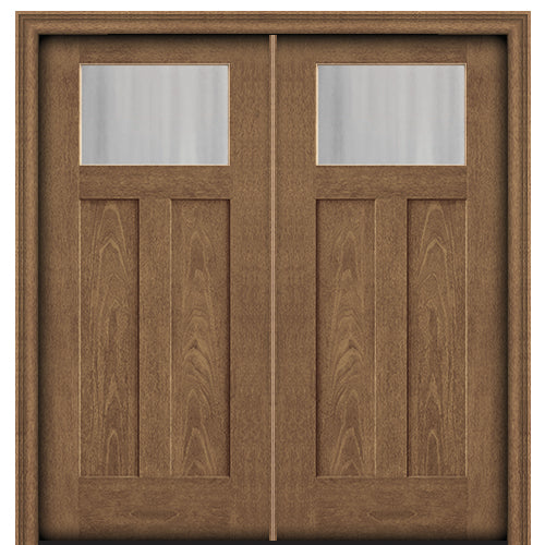 CCA210-2 | Craftsman Style Fir Grain Fiberglass Double Door