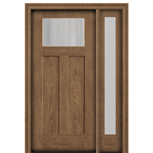 CCA210-1 | Craftsman Style Fir Grain Fiberglass Door With Full Lite Sidelite