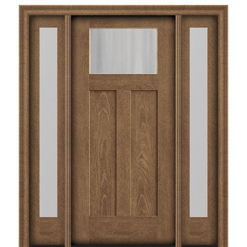 CCA210-1-2 | Craftsman Style Fir Grain Fiberglass Door With Matching Full Lite Sidelites