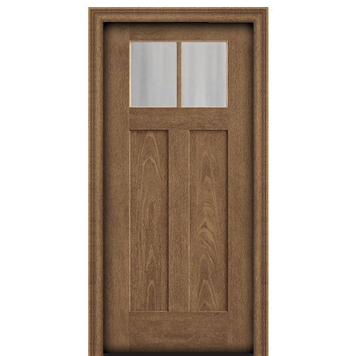 CCA220 | 2 Lite Craftsman Style Fir Grain Fiberglass Door