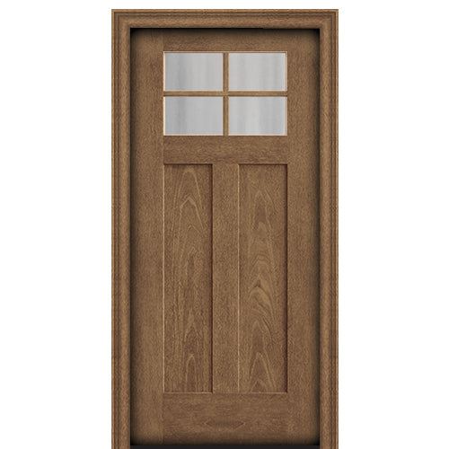 CCA240 | 4 Lite Craftsman Style Fir Grain Fiberglass Door