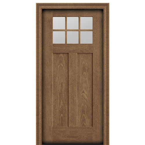 CCA260 | 6 Lite Craftsman Style Fir Grain Fiberglass Door