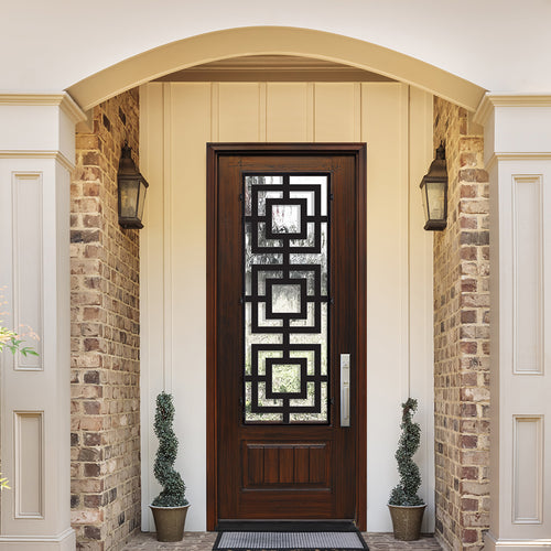 1-Panel 3/4 Lite Moderna | 1-Panel 3/4 Lite Moderna Design Fiberglass Entry Door with Steel Grille