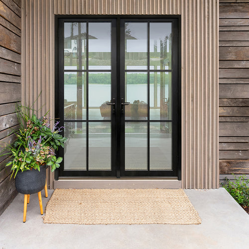 NP 6-Lite SDL Smooth FG-1-1 | Prehung Narrow Profile 6-Lite Fiberglass Entry Door With Fixed Sidelite And Multi-Point Lock System