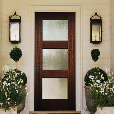 TDL MAH 3 Lite 68 | 80" Tall 3 Lite Mahogany Entry Door