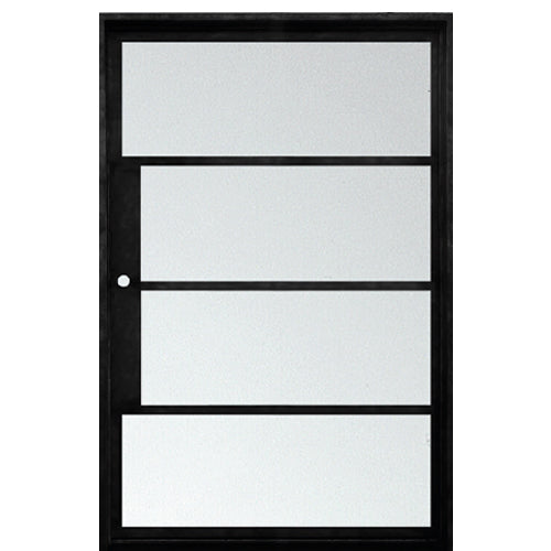 Midtown Modern 4LT Pivot Door | 4 Lite Modern Iron Pivot Door