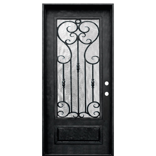 Milan Iron 3/4 8-0 1D | 3/4 Lite Decorative Iron Door