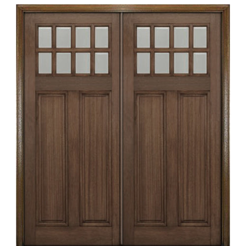 NT - CR005 | 8 Lite Craftsman Style Double Door 6-8-2