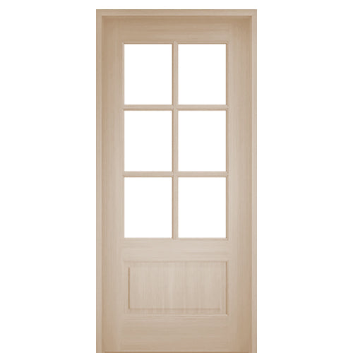 Rio Alexandria Unfinished TDL 6LT 8/0 E-01  | Quick Ship 36"x80" 6-Lite Mahogany Pre-Hung and Unfinished Entry Door