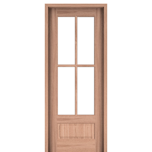 Rio Alexandria TDL 4LT 8/0 E-01 | Rio 36"x96" 4-Lite Mahogany Pre-Hung Entry Door