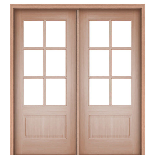 Rio Alexandria TDL 6LT 6/8 E-04 | Rio 6-Lite Mahogany Pre-Hung Double Doors