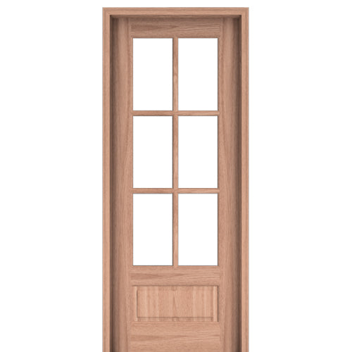 Rio Alexandria TDL 6LT 8/0 E-01 | Rio 36"x96" 6-Lite Mahogany Pre-Hung Entry Door