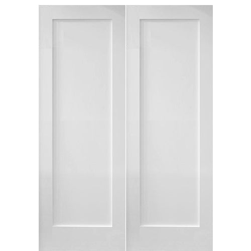 8720 Double | 1-Panel Shaker Redi-Primed Solid Core Double Door