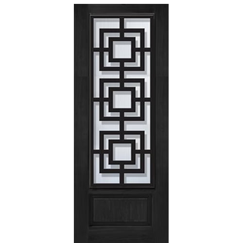 1-Panel 3/4 Lite Moderna | 1-Panel 3/4 Lite Moderna Design Fiberglass Entry Door with Steel Grille