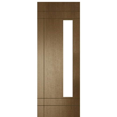 Santa Barbara 80 | 96" Tall Mahogany Modern Front Door with Vertical Lite